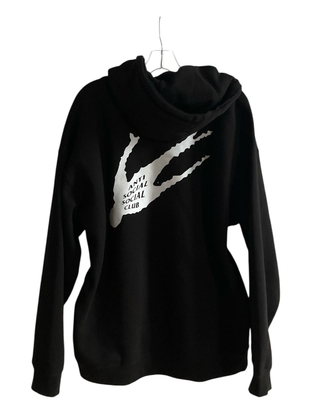 Anti Social Social Club Black Hoodie with Silver Claw Graphic - Women's Sweater